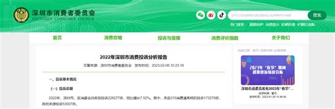 2022年深圳市消费投诉分析报告-中国质量新闻网
