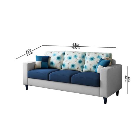 Casaliving Rolando 3 + 2 + 1 Seater Sofa Set for Living Room (Blue Gre