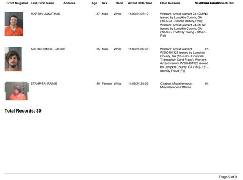 Lumpkin County Sheriff's Office Arrest Report 11/3 - 11/9/2024 ...