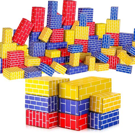 Amazon.com: Nuanchu 60 Pcs Cardboard Building Blocks for Kids Large ...