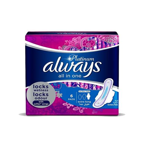 Buy Always Platinum Ultra Thin (Extra Long) Sanitary Pads, 6 Ct Online ...