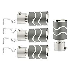 GLOXY Stainless Steel Brackets Parda Holder with Support 1 Inch ...