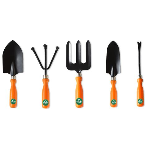 TrustBasket Gardening Hand Tools Set - 5 Pcs (Cultivator, Big and Small ...