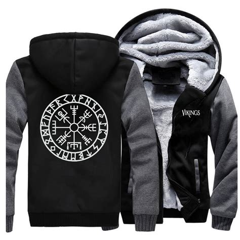 Vegvisir With Runes Viking Hoodie Jacket – Valhalla Vikings