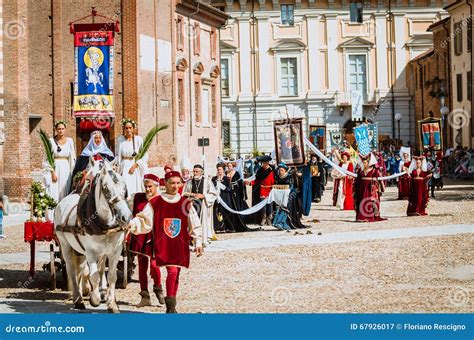 Flag of Giving Away in the Middle Ages with Princess on Parade ...