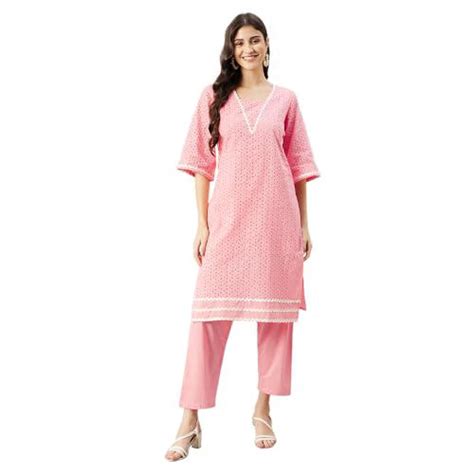 Stylish and comfortable schiffli kurta set designs for women (May 2026)