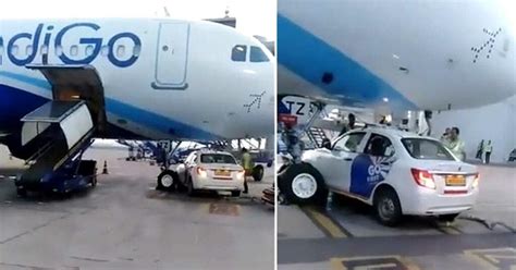 Maruti Dzire Goes Under Indigo Aircraft- Miraculous Escape for Flight ...