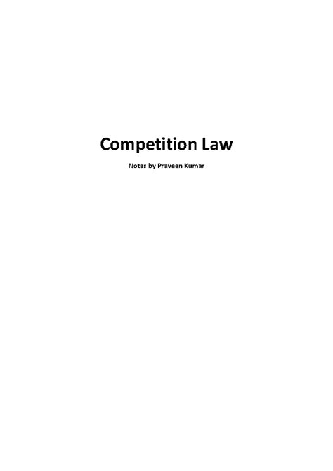 Competition Law Overview: Consumer Protection Act Insights - Studocu