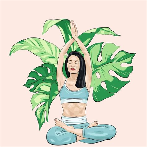 Арт йога. Рисунок по фото. Монстера. | Йога, Искусство йоги, Рисунок