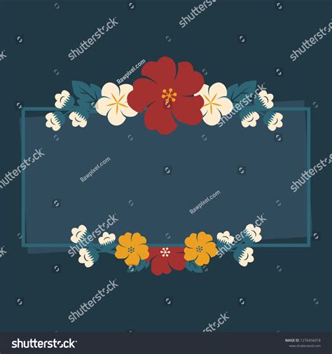 Rectangle Colorful Floral Border Vector Stock Vector (Royalty Free) 1276456018