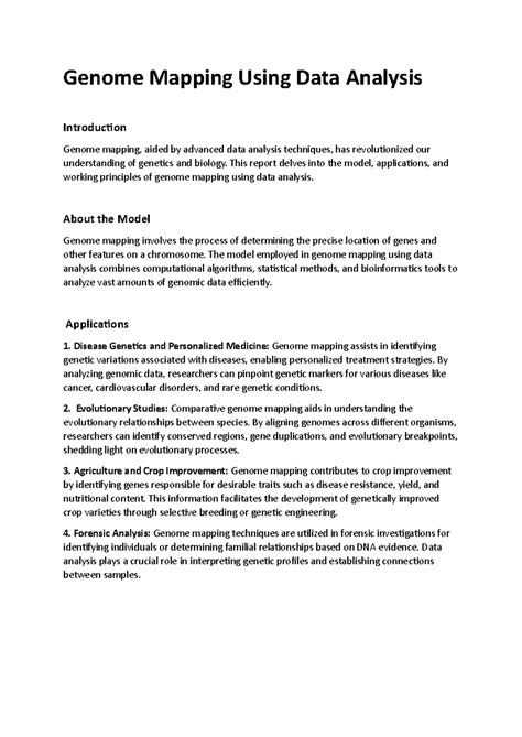 Genome Mapping Using Data Analysis - Genome Mapping Using Data Analysis ...