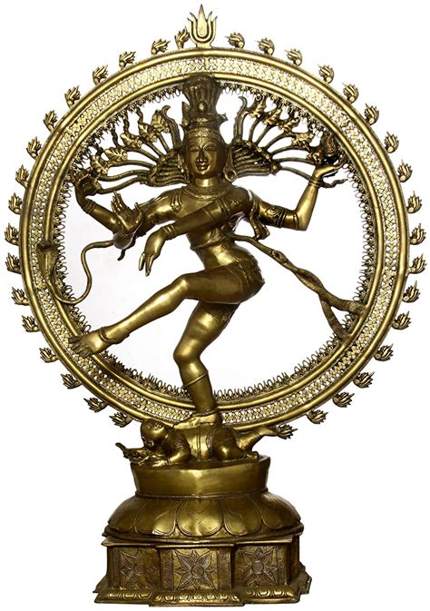 Buy Lord Shiva As Nataraja in Golden Hue - Brass Sculpture Online at ...