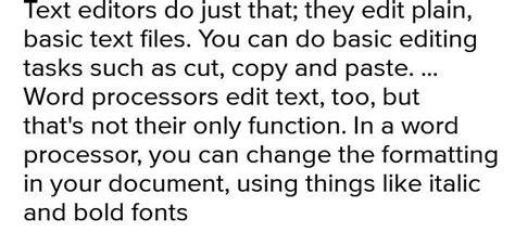 what is the difference between a text editor and a word processor ...