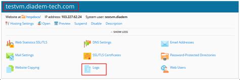 Website Log Check and Download - Diadem Technologies : Hosting ...