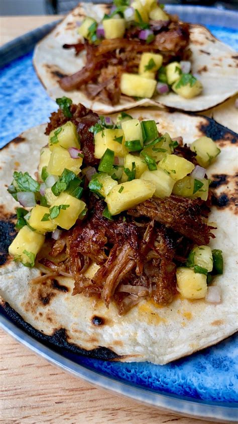 Kimchi Carnitas Tacos with Pineapple Salsa | Savory Touch