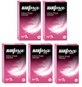 Buy MANFORCE Ultra Feel Bubble Gum Flavoured Condom (Set of 5, 50 ...