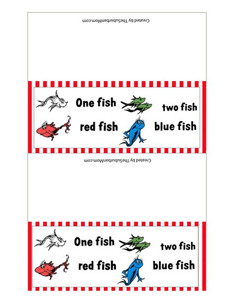 One Fish Two Fish Red Fish Blue Fish Worksheets One Fish Two Fish
