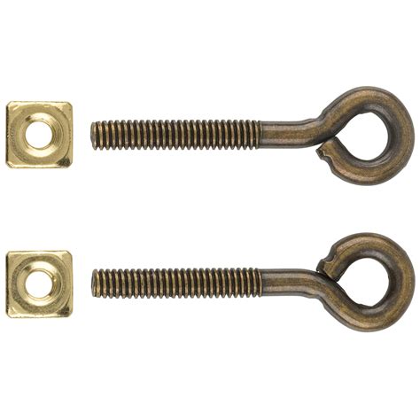 Plain Antique Brass Eye Bolts with Nuts for Bail Pull Mounting - Pack ...