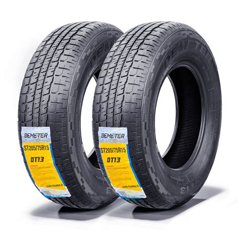 DEMETER Set of 2 Heavy Duty ST 205/75R15 Trailer Tires , Semi-Steel ...