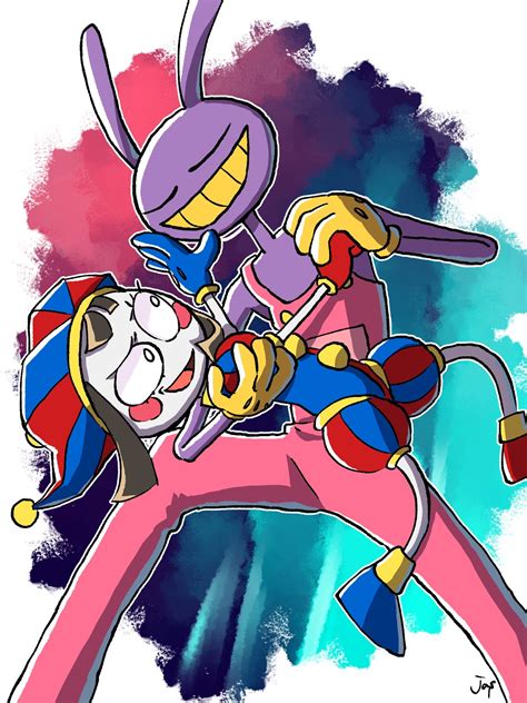 pomni and jax (the amazing digital circus) drawn by jas_(jasjasjasart ...