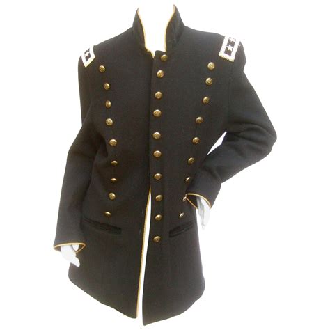 Black Wool Women's Military Style Jacket at 1stDibs | womens military ...