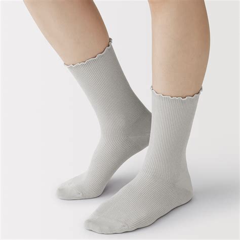 W's Right angle loose top rayon blended mellow top socks | MUJI