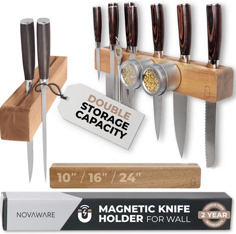 Amazon.com: Acacia Wood Stronger Magnetic Knife Holder for Wall (16” x ...