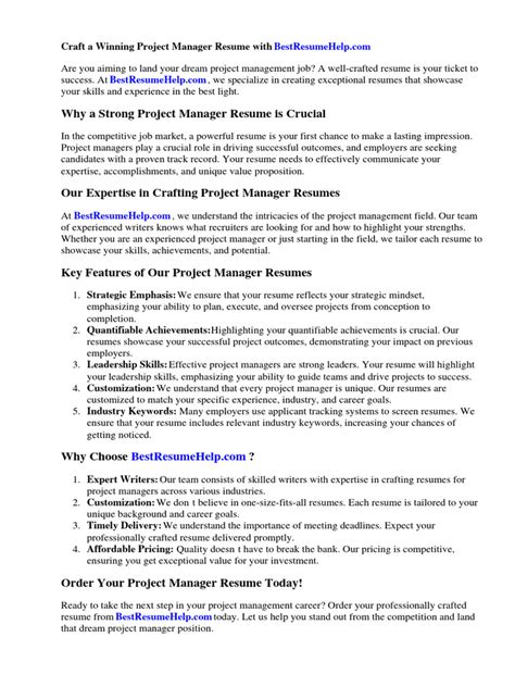 Project Manager Resume Tips 的图像结果