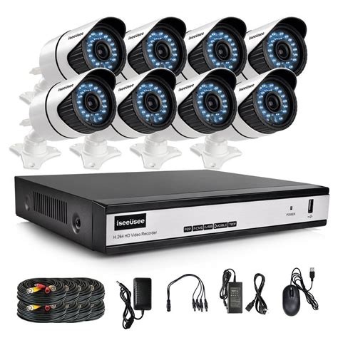 ISEEUSEE 8 Channel HD DVR Video Home Security System With HDMI Output 8 ...
