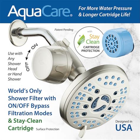 AquaCare Shower Filter Satin Nickel KDF Shower Head Filter 6-Months ...