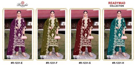 R 1231 Ramsha Barbari Pakistani Readymade Suits Wholesaler – Kavya ...
