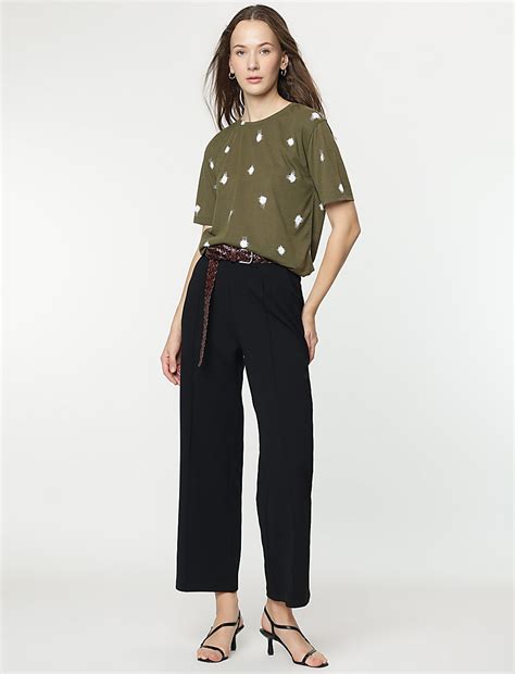 Buy Brushstroke Dot Print Half-Sleeve T-Shirt at Marks & Spencer