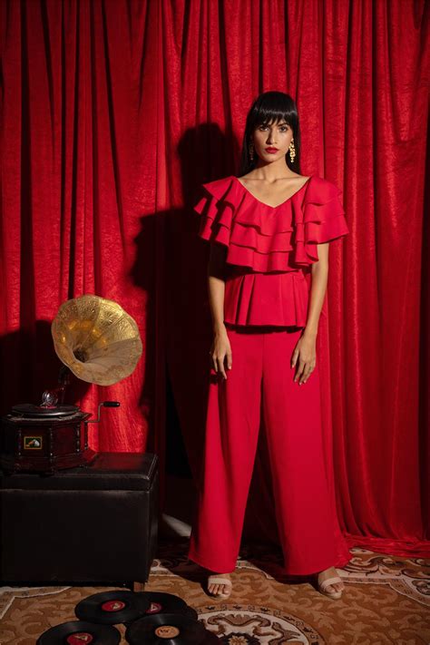 RED RUFFLE CO-ORD SET