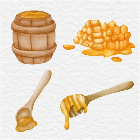 Premium Vector | Watercolor honey clip art element