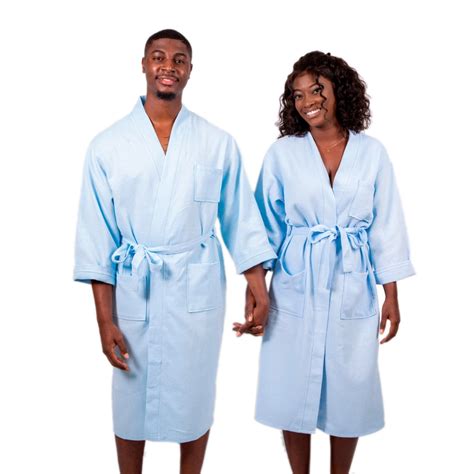 Cotton waffle long his and hers matching bathrobes set - Bridesmaid's World