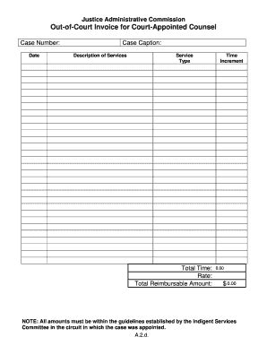 Fillable Online justiceadmin Justice Administrative Commission Out-of ...