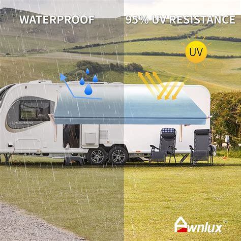 Buy Awnlux White Motorized Modular Retractable RV Awning Full Set ...