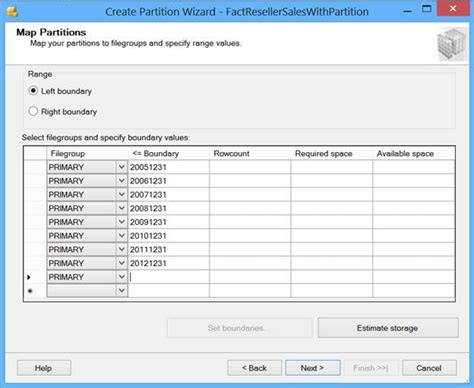 SSMS Partition Wizard 的图像结果