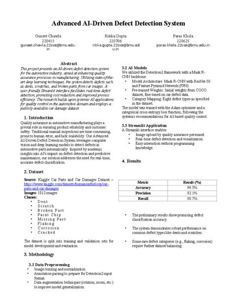 Advanced Defect Detection System for Automotive Quality Assurance ...