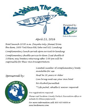 Fillable Online Yakking The River Flyer Fax Email Print - pdfFiller