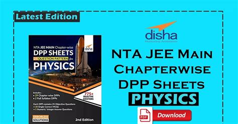 [PDF] Disha Physics NTA JEE Main Chapter-wise DPP Sheets (25 Questions ...
