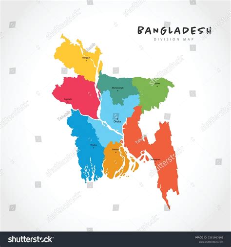 Bangladesh Map Divisions Colourful Vector Map Stock Vector (Royalty ...