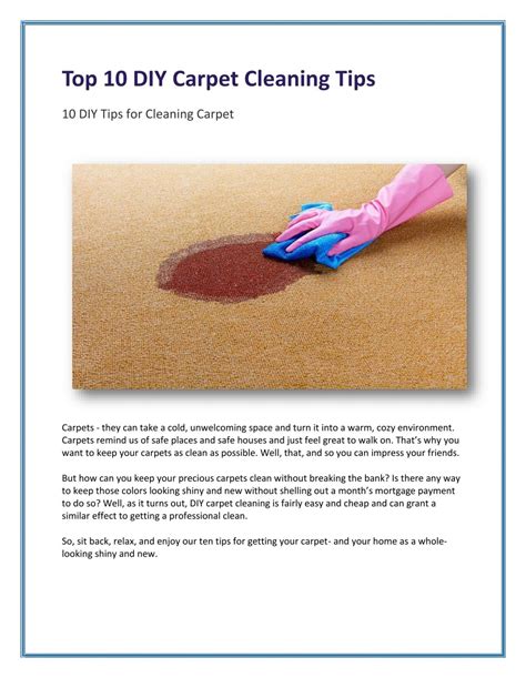 Top 10 DIY Carpet Cleaning Tips