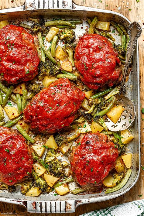 Meatloaf Sheet Pan Recipe with Vegetables – Meatloaf and Vegetables ...