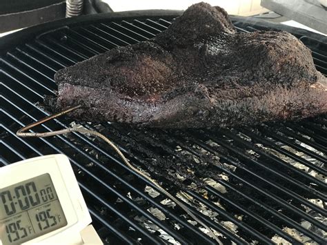 At what temp do you pull your brisket? Pictured is a 5 pound, fat cap ...