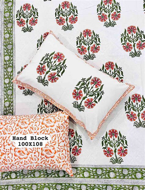 Buy Pure Cotton Hand Block Print Bedsheet