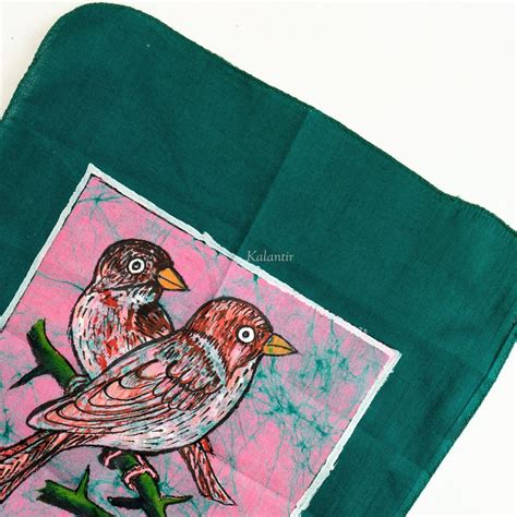 Green Batik Painting of Loving Birds | Original Batik Painting | Buy on ...