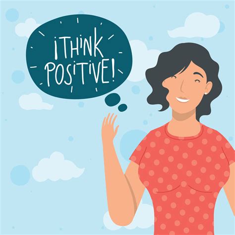 woman speaking think positive 12869595 Vector Art at Vecteezy