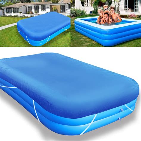 Amazon.com : 10ft Rectangle Inflatable Pool Cover 130 in x 72 in Pool ...
