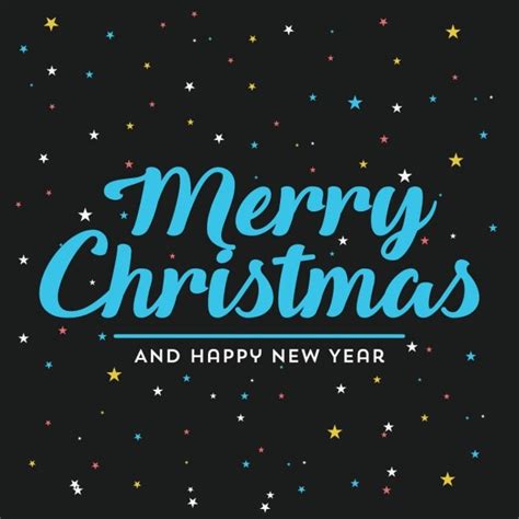 Christmas lettering on a black background with stars | Free Vector